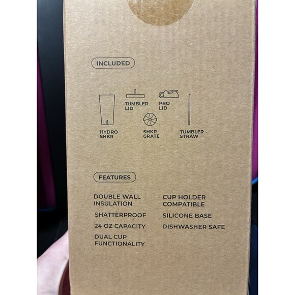 Hydro Jug Hydro Shkr 2 Lid Combo Shaker & Tumbler Cup 24 Oz Studded Hot pink - Picture 3 of 5
